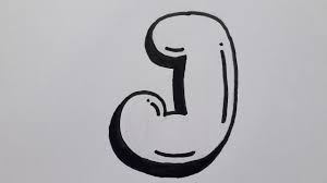 How To Draw Graffiti Bubble Letter J Easy / Drawing Capital Letters For  Beginners Art On Paper - Youtube
