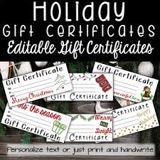If you don't see a certificate design or category that you want, please take a moment to let us know what you are looking for. Christmas Gift Certificate Editable Worksheets Teaching Resources Tpt