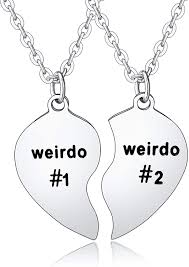 The decimal rgb color code is rgb(43,255,0). Amazon Com Best Friend Necklaces For 2 Bff Jewelry Weirdo Necklaces For 2 Weirdo 1 Weirdo 2 Necklaces For Women Lady Girl Friends Clothing