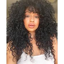 However, this haircut looks just as fabulous with curly hair. Amazon Com Curly Hair Wigs For Black Women Black Afro Kinky Curly Wigs For Black Women Heat Resistant Fiber Synthetic Hairstyle Long Curly Black Wig Beauty