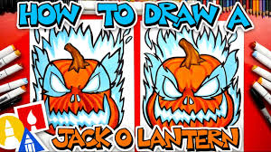Hand drawn illustration jack o lantern, bat, candy, cat. How To Draw A Scary Jack O Lantern Youtube