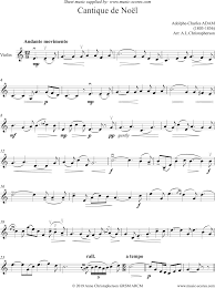 From the phantom of the opera. O Holy Night Or Cantique De Noel Solo Violin Sheet Music By Adolphe Charles Adam