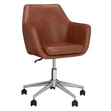Ergonomically contoured seat and back. John Lewis Partners Reid Faux Leather Office Chair Tan Leather Office Chair Office Chair Tan Leather Chair