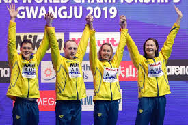 The sprint medley relay (smr) is a track and field event in which teams of four athletes compete over sprinting distances as part of a relay race. Australia Clinches 4x100m Medley Relay Gold At World Swimming Championships Ariarne Titmus Misses Out Abc News