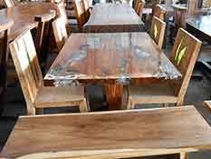 Teak Wood Acrylic Resin Furniture Bali Indonesia Resin Furniture Wood Table Solid Wood Chairs