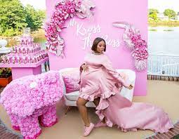 Click The Pic To Check Out This Baby Shower That Phenomenal Balloon Details A Scrumptious Menu Pink Pink Baby Shower Pink Baby Shower Cake Pastel Baby Shower