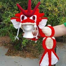 Crochet Gyarados Hat Pattern Pokemon Inspired Etsy Hat Pattern Crochet Pokemon Hat Crochet Pokemon