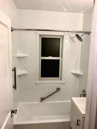 Surround yourself with the luxurious look surround yourself with the luxurious look of natural stone with flexstone, the revolutionary tub and shower wall material that is easy to cut and install and easier still to clean and enjoy. Completed Bathroom Remodeling Projects