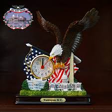 The most common american flag clocks material is glass. Great Eagle American Flag Clock