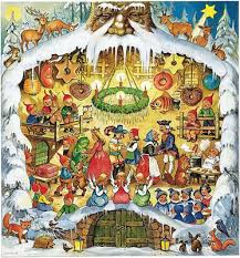 Nostalgischer Adventskalender Marchen 30 X 30 Cm Mit Glimmer Ebay Adventkalender Adventskalender Antike Weihnachten