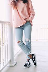 Pink Tee Black Vans Lindsay Marcella Fashion White Vans Outfit Black Vans Outfit