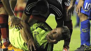 Usain bolt is a jamaican sprinter. Carlos Tevez Breaks Goalkeeper Jaw In Collision In Argentine Premiera Division Match For Boca Juniors V Newell S Old Boys Ezequiel Unsain