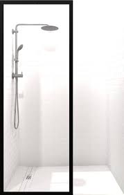 Gridscape Gs3 Shower Screen In Black With Clear Glass Glass Shower Panels Shower Doors Framed Shower