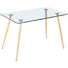 When it comes to tabletop shapes for your modern dining table, there are four key players: Amazon Com Modern Glass Dining Table Rectangular Glass Dining Room Table Tempered Glass Top With Sturdy Metal Leg For Dining Room Kitchen Table 47 2 X 27 5 X 29 5 In Table Chair Sets
