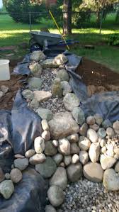 La Doublure Est Installee La Chute D 39 Eau Est Terminee A Commence A Basculer Mais A Manque De Caill Bachlauf Im Garten Wasserfall Garten Teichlandschafts