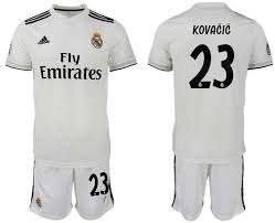 Real madrid play in the top division of la liga primera división where they use their traditional white home jersey. 2018 19 Real Madrid 23 Kovacic Home Soccer Jersey