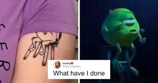 Billie eilish oscar 2020 performance but its mike wazowski singing 'yesterday. Woman S Frog Tattoo Gets Mistaken For Mike From Monsters Inc Inspires 5 Other People To Share Their Frequently Misinterpreted Tattoos As Well Bored Panda