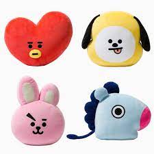 For Kpop Bts Bt21 Tata Shooky Rj Suga Cooky Jimin Bed Plush Pillow Doll Cushion Boys Throw Pillows Plush Dolls Plush Pillows