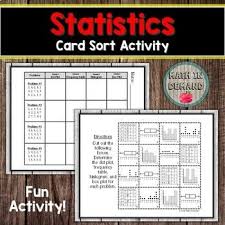 This Activity Has 16 Cards On Statistics The Cards Include 4 Dot Plots 4 Frequency Tables 4 Histograms And 4 Box Plo Frequency Table Sorting Cards Dot Plot