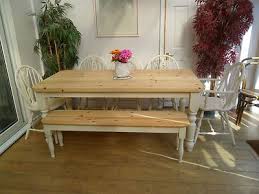 6ft Pine Farmhouse Dining Table And Chairs And Bench Painted Shabby Chic Ebay Farmhouse Dining Table Dining Table Farmhouse Dining