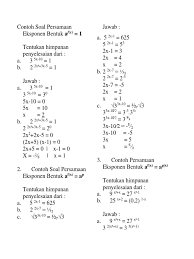 Soal soal berikut masing masing telah disediakan pembahasannya. Soal Persamaan Eksponensial Download File Guru