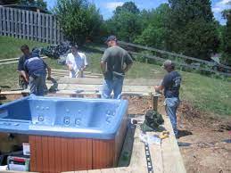 You should also consider that concrete makes it semi permanent so this is a great i have a hot tub and the heater doesn't work the motors and work so basically i need to know what i need to make a hot tub as simple as possible i. How To Install A Hot Tub Deck Bench How Tos Diy