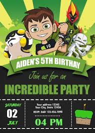 Ben 10 Birthday Party Invitation Birthday Party Invite Birthdayparty Birthdayinvite Birth Ben 10 Birthday Ben 10 Birthday Party 10th Birthday Invitation