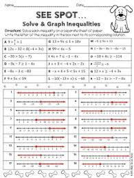 Solving & graphing inequalities es1. Solving And Graphing Inequalities Practice Worksheet By Algebra Accents