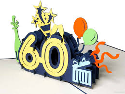 Verjaardag Jubileum 60 Jaar Felicitatie Pop Up Wenskaart