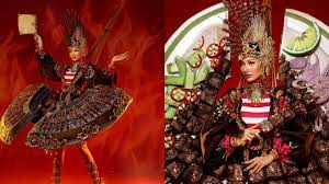 The national costume of indonesia is the national costume that represents the republic of indonesia. Indonesia S Satay Inspired National Costume Skewers The Competition At Miss Grand International Pageant Coconuts Jakarta