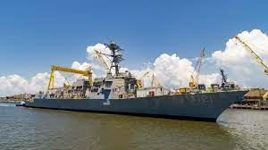 Original (1.7 mb) large (800px wide) medium (500px wide) small (320px wide) thumbnail (100px wide) description. Huntington Ingalls Successfully Launched New Arleigh Burke Class Destroyer