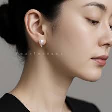 Stunning Trio-Diamond Akoya Pearl Earrings