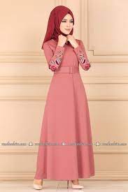 modaselvim elbise cicek nakisli tesettur elbise ukb5037 gul kurusu the dress moda stilleri elbise