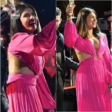 Priyanka chopra appeared to lighten her ends after returning from her caribbean honeymoon with nick jonas. Priyanka Chopra Jonas Looks Like A Revelation During New Year Celebration In A Pink Gown By Patbo Yay Or Nay