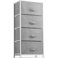 Product titlekingso 4 drawer dresser for bedroom, tall vertical o. 4 Drawer Dresser Organizer Tall Fabric Storage Tower For Bedroom Hallway Entryway Closets Nurseries Furniture Storage Chest Sturdy Steel Frame Wood Top Easy Pull Handle Textured Print Drawers Walmart Com Walmart Com