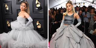 Ariana grande is seen at the grammy charities signings during the 62nd annual grammy awards at staples center on january 26, 2020 in los angeles, california. Ariana Grande S Grammys Look Is The Biggest Fluffiest Poofiest Dress You Ve Ever Seen