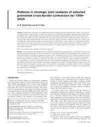 Agreement joint venture antara selma malaysia ltd dengan pt. Pdf Patterns Of Mergers And Acquisitions M As Of Cross Border Contractors From Selected Countries