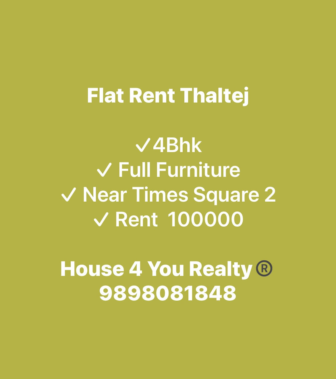 4Bhk Flat Rent Thaltej product image