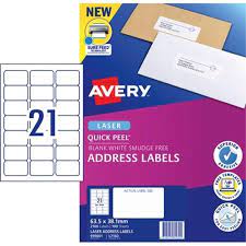 Inkjet printers are not suitable for our. Avery Quick Peel Laser Labels L7160 White 21 Per Sheet Officemax Nz
