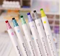 Stamp Dual Tip Color Marker Pen Washable Water-based Stamp Marker for Kids  Art Drawing DIY Notebook Fancy Gift Stamp Marker Pen