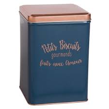 Boite A Biscuits En Metal Bleu Maisons Du Monde Boite A Biscuit Boite Alimentaire Bocaux