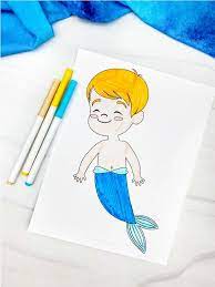 The sea beauty is ready to give her vote in exchange for the love of a handsome prince. Boy Mermaid Coloring Pages Free Printable