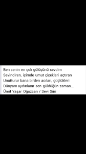 Ben Senin En Cok Gulusunu Sevdim Umit Yasar Oguzcan Siir Alinti Sozler Ozlu Sozler