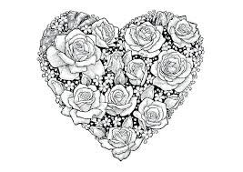 Hearts and roses coloring page. Roses And Hearts Coloring Pages Best Coloring Pages For Kids Heart Coloring Pages Shape Coloring Pages Rose Coloring Pages