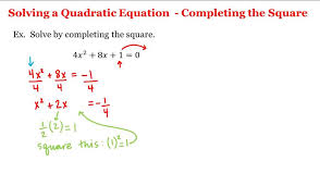 In fact, the quadratic formula that we utilize to solve quadratic equations is derived using the technique of completing the square. Math 1a 1b Pre Calculus Solving A Quadratic Equation Completing The Square Youtube