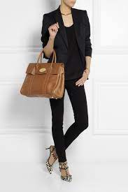 Brown The Bayswater Textured Leather Bag Mulberry Vesker