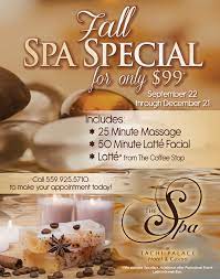 Tachi S 2012 Fall Spa Special Spa Specials Spa Marketing Spa Menu