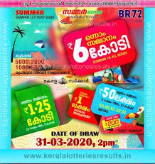 Kerala Lottery Result 31 03 2020 Summer Bumper Lottery Results Br 72 Lottery Results Lottery Lottery Result Today