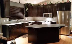 Includes prep work, applying gel stain, and applying top coat. Kitchen Makeover In Java Gel Stain Stained Kitchen Cabinets Staining Cabinets Gel Stain Kitchen Cabinets