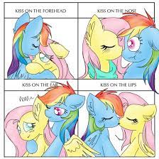 Flutterdash Kiss Meme By Estheticart Awww They Re So Cute Can I Keep Them My Little Pony Comic Mlp Pony Rainbow Dash